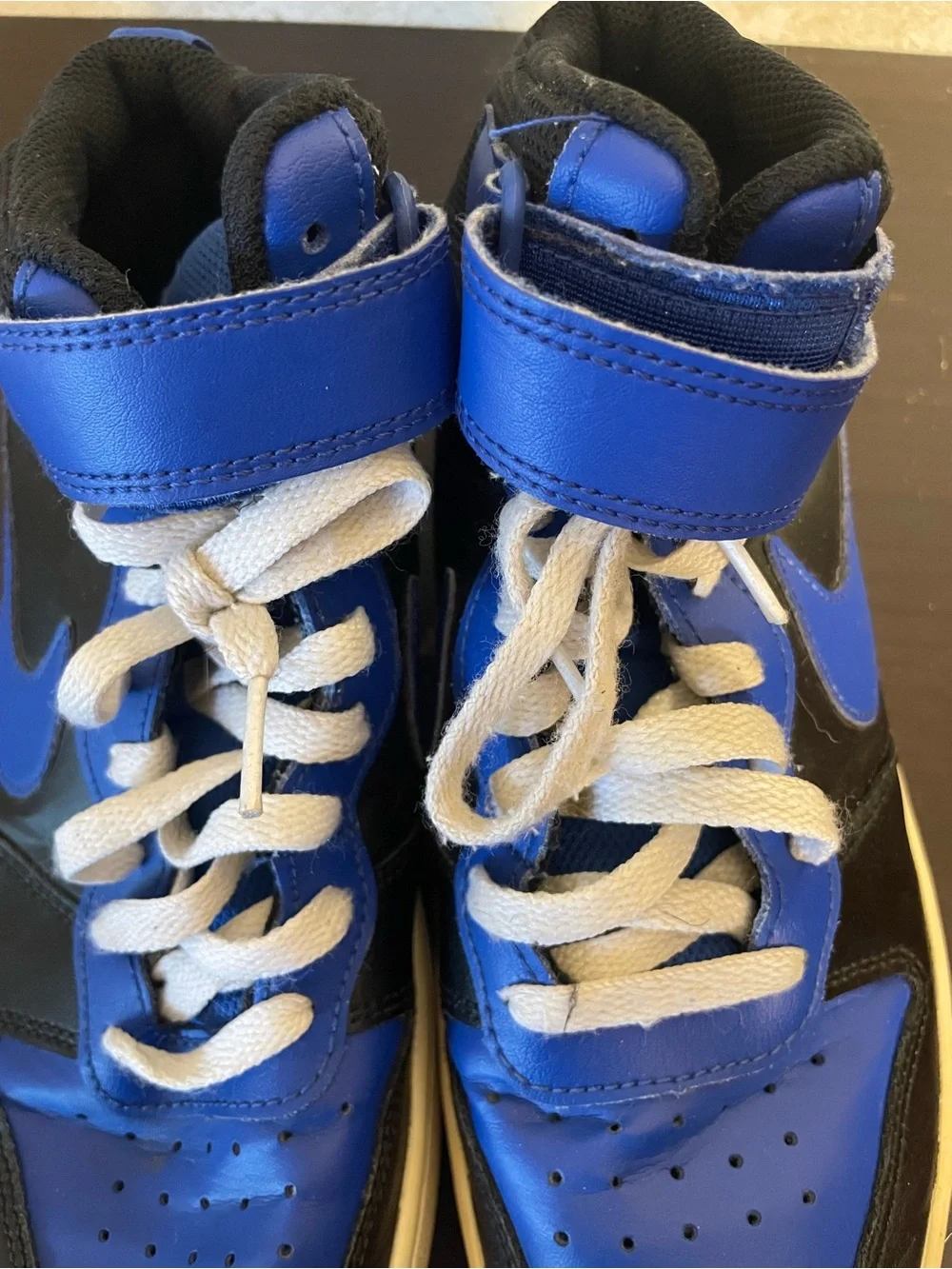 Nike Kids Court Borough Mid 2 GS High Top Sneakers Royal Blue & Black